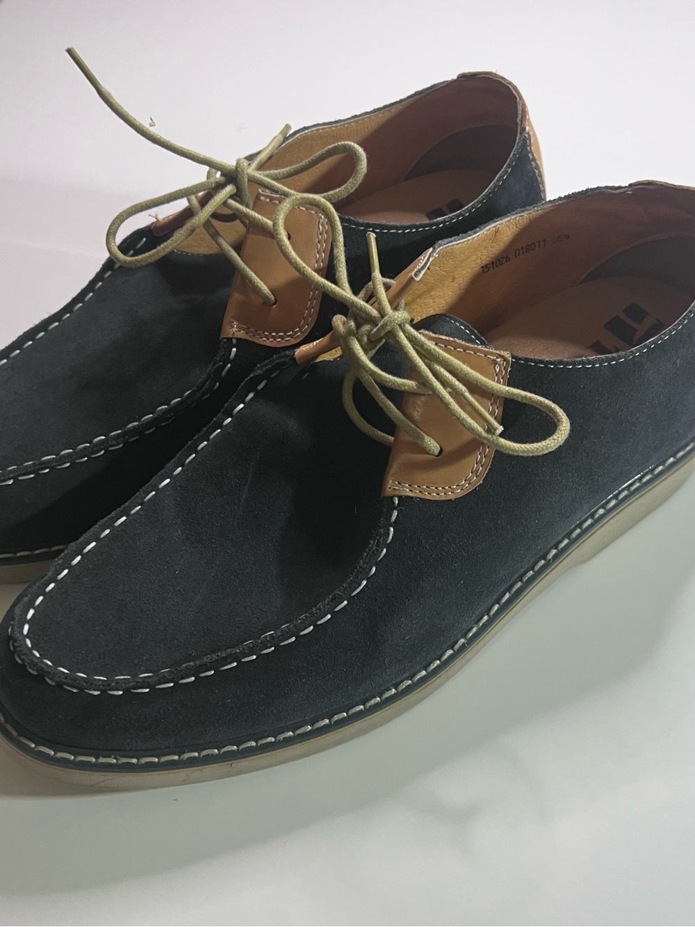 Men's Black Suede Casual Lace-Up Loafers with Invisible Height Increasing Soles